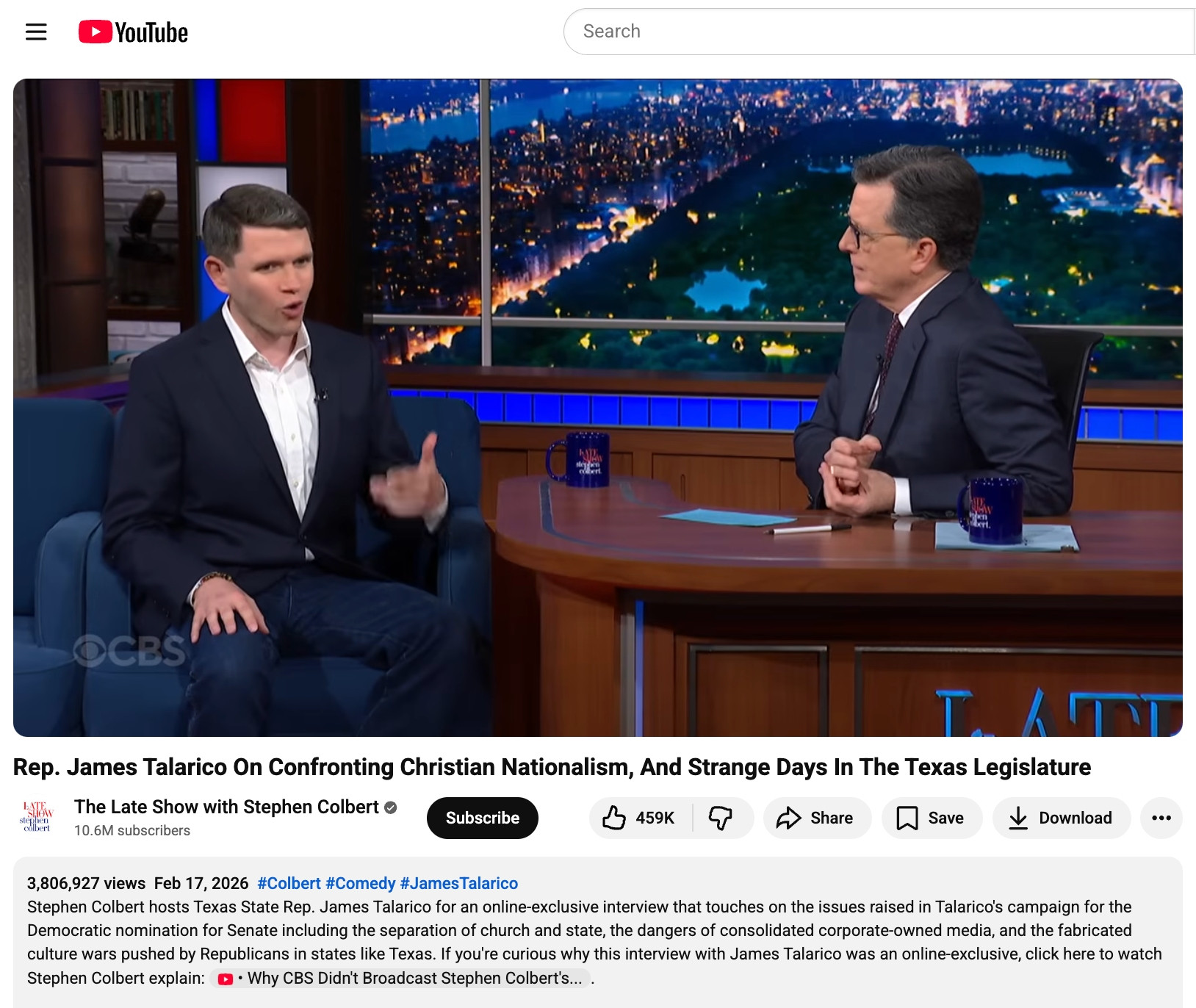 Stephen Colbert’s Interview with James Talarico Goes Viral After CBS Pulls Plug Amid FCC Scrutiny